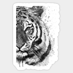 Black And White Half Faced Tiger Sticker